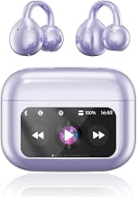 Clip On Ear Headphones, Open Ear Earbuds Wireless Bluetooth 5.4, Clip On Earbuds with LCD Touchscreen, Lightweight Comfort Open Ear Headphones for Pad Tablet Laptop Android/iOS Phones (Purple) - Image 1