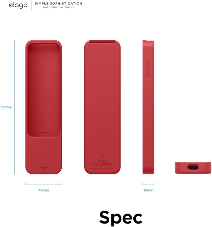 elago R2 Slim Case Compatible with 2022 Apple TV 4K HD Siri Remote 3rd Generation, Compatible with 2021 Apple TV Siri Remote 2nd - Slim, Light, Scratch-Free, Full Access to All Functions [Red]