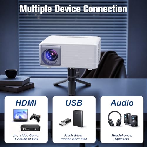 Mini Projector for iPhone 1080P Support Portable Movie Projector