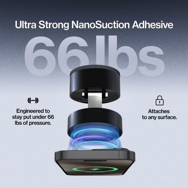 Statik HyperMount®(Gen 2) Vacuum Phone Mount - Magnetic Phone Holder, Vacuum Seal Car Phone Mount, Use on Any Surface, Compatible with Apple MagSafe and Magnetic Rings Included for Android Devices