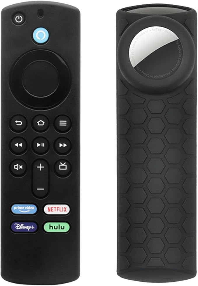 Compatible Alexa 3rd Gen Remote Cover with Holder, 2 in 1 Silicone Protective Sleeve for Holder and TV 3rd GenRemote Control,Black