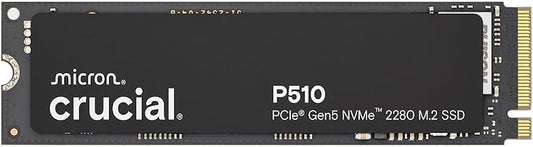 Crucial P510 PCIe Gen5 NVMe 2TB SSD, Up to 10,000MB/s, TLC NAND, Laptop & Desktop (PC) Compatible, for Gamers & Creatives, Solid State Drive – CT2000P510SSD8-01