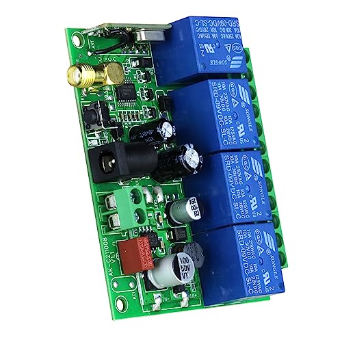 Remote Control Switch DC 12V 24V 36V 10A 4CH 433Mhz 600ft Long Range Wireless Relay Switch for Garage Door, Industrial Control, Household Control etc