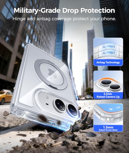 FNTCASE for iPhone Duo Case with 360 Spin Magnetic Stand Clear - Image 7