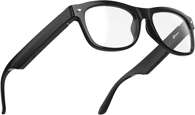 EH95 LLC WeariQ Bluetooth Smart Glasses with Open Ear Speakers, Hands-Free Voice Control, Built-In Microphone, Blue Light Blocking Safety Lenses, Lightweight Unisex Design