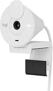 Logitech Brio 300 Full HD Webcam, 1080p, Auto Light Correction, Noise reducing mic, Privacy Shutter, USB-C, Works with Microsoft Teams, Google Meet, Zoom, for Streaming and Video Calling - White