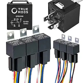 True MODS 6 Pack Bosch Style 5-Pin 12V Relay Harness Kit SPDT 30/40 Amp