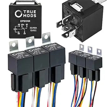 True MODS 6 Pack Bosch Style 5-Pin 12V Relay Harness Kit SPDT 30/40 Amp