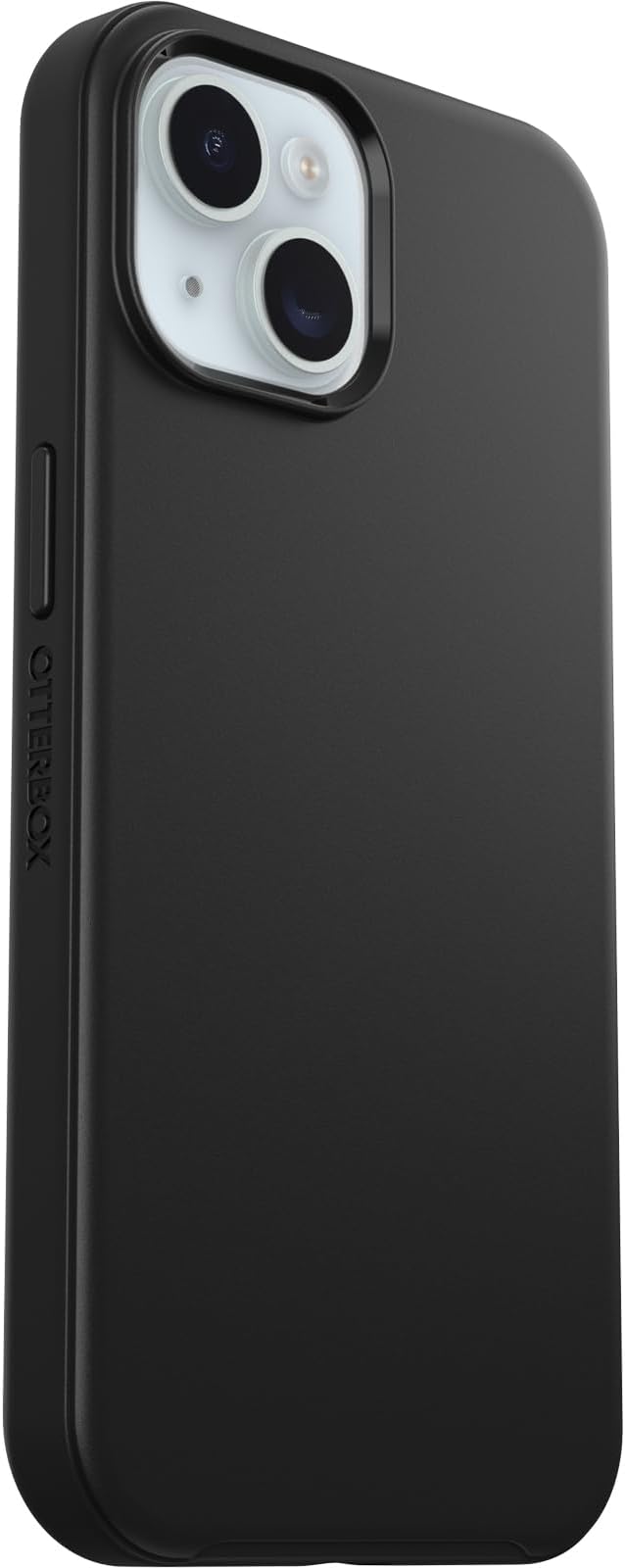 OtterBox iPhone 16e, 15, 14, & 13 Symmetry Series Case - BLACK, snaps to MagSafe, ultra-sleek, raised edges protect camera & screen (ships in polybag)