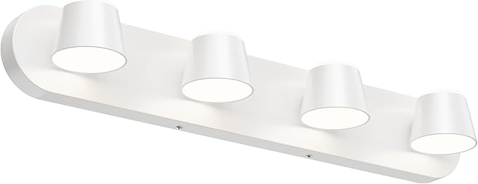 URSOLA 4 Light Bathroom Vanity Light LED White Wall Light Fixtures Up and Down Rotatable Dimmable 27 inch Bathroom Lighting