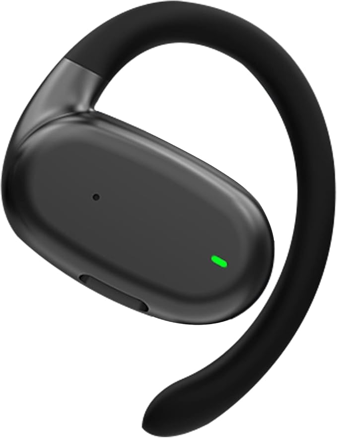 Single Earbud Open Ear Air Bone Conduction Earbud One Ear Headphones Ear Buds Head Set Wireless Bluetooth Headset Earpiece for Cell Phone Ear Piece with Microphones