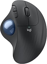 Logitech Ergo M575S Wireless Trackball Mouse, Wireless Ergonomic Mouse with Bluetooth and Encrypted Dongle, Comfortable Thumb Control for PC/Mac - Graphite Blue Ball (Renewed) - Image 1