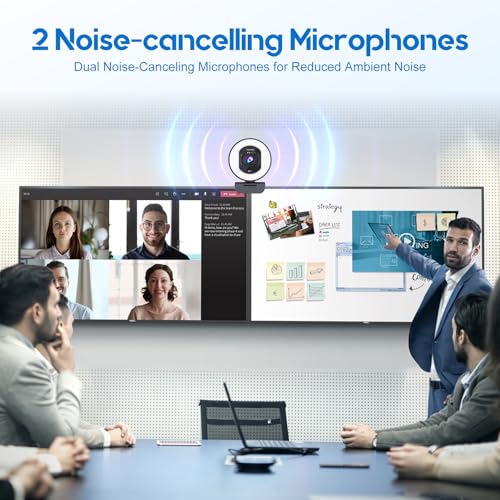 4K Webcam with Ring Light & Built-in Microphone for PC Streaming