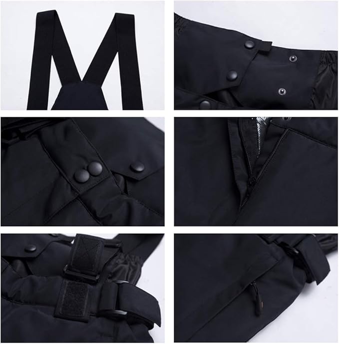 YEEFINE Men's Waterproof Snow Ski Pants Insulated Warm Winter Outdoor Snowboard Bibs with Suspenders