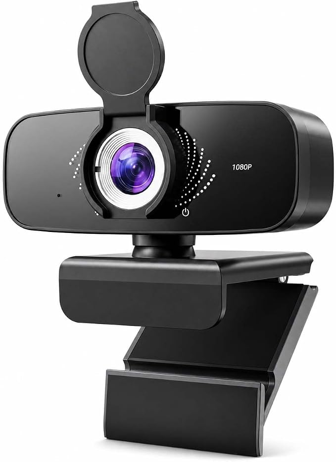 1080P Webcam with Microphone, Privacy Cover & USB-C Adapter - Image 8