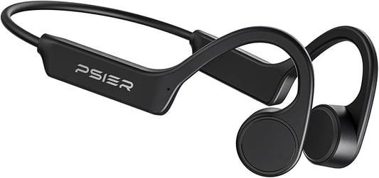 PSIER Bone Conduction Headphones, Bluetooth 5.4 Open Ear Headphones, 10H Playtime Bone Conduction Earbuds with Mic, IPX6 Waterproof Running Headphones for Hiking, Cycling, Gym (Black)