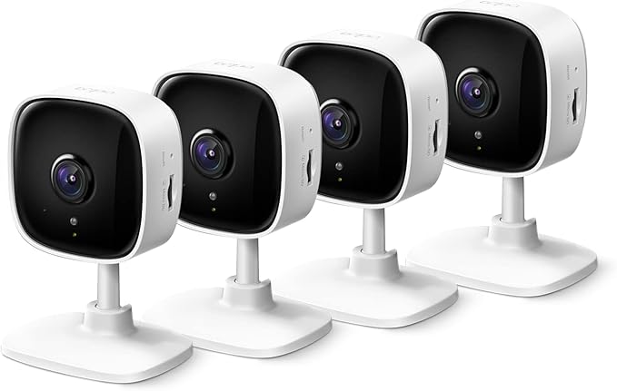 Tapo TP-Link 2K Security Camera for Baby Monitor, Dog Camera w/Motion Detection, 2-Way Audio Siren, Night Vision, Cloud&SD Card Storage(Up to 256GB) Works w/Alexa & Google Home, 4-Pack C110P4