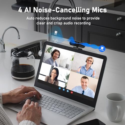 saylas 4K Webcam with Microphone and Speaker, 120° FOV Wide Angle Web cam with Remote, Noise-Cancelling Mics, Auto Focus, Privacy Cover, Plug & Play Web Camera for Computer, USB Webcam for Pc, Laptop