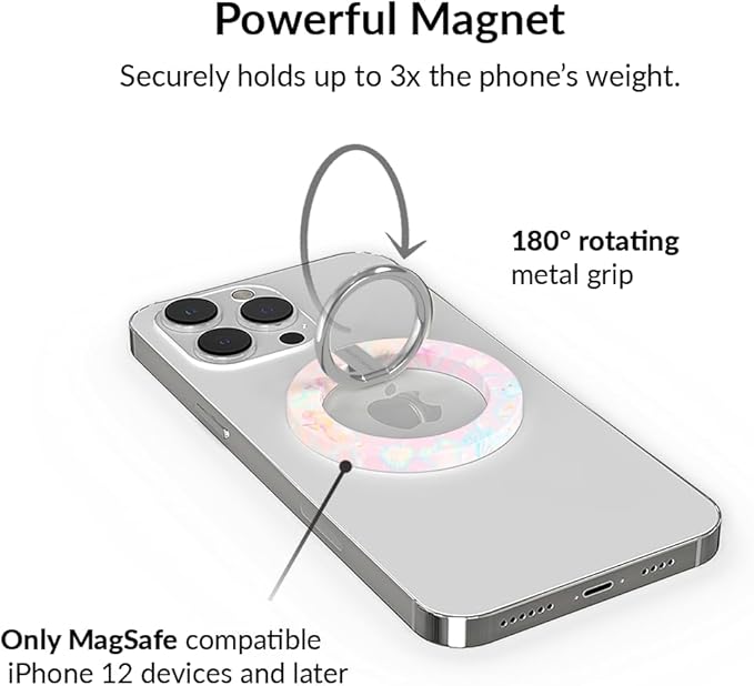 VELVET CAVIAR Compatible with MagSafe Phone Grip - Magnetic Ring Holder with Adjustable Stand - Removable MagSafe Accessories for iPhone 16, 15, 14, 13, 12 (Dolphins)