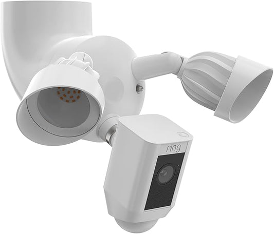 Outdoor Camera Eave Mount Bracket Compatible with R-ing Floodlight Cam Wired Pro/Plus,Blink Wired Floodlight and WYZE Floodlight v2,REOLINK Elite Floodlight WiFi Cameras (White)