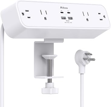Mifaso PD30W Desk Clamp Power Strip, Surge Protector, Fast Charging Station