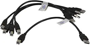 5 Pack of Your Cable Store Black 1 Foot USB 2.0 Male A to Male B Printer/Scanner Cables