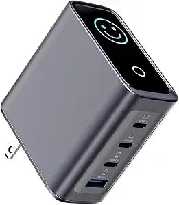 ACEFAST 140W GaN LED Display Screen Wall Charger for iPhone 17 16 Series/for Samsung,Triple USB C Fast Charging Travel Charger for MacBook/Laptop/Tablet,Fold Plug Compact for Home/Office/Travel