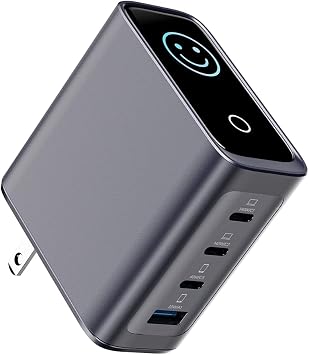 ACEFAST 140W GaN LED Display Screen Wall Charger for iPhone 17 16 Series/for Samsung,Triple USB C Fast Charging Travel Charger for MacBook/Laptop/Tablet,Fold Plug Compact for Home/Office/Travel