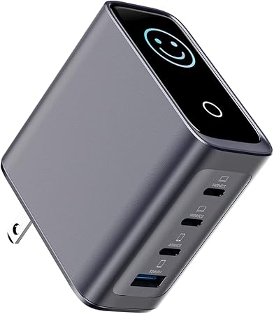 ACEFAST 140W GaN LED Display Screen Wall Charger for iPhone 17 16 Series/for Samsung,Triple USB C Fast Charging Travel Charger for MacBook/Laptop/Tablet,Fold Plug Compact for Home/Office/Travel