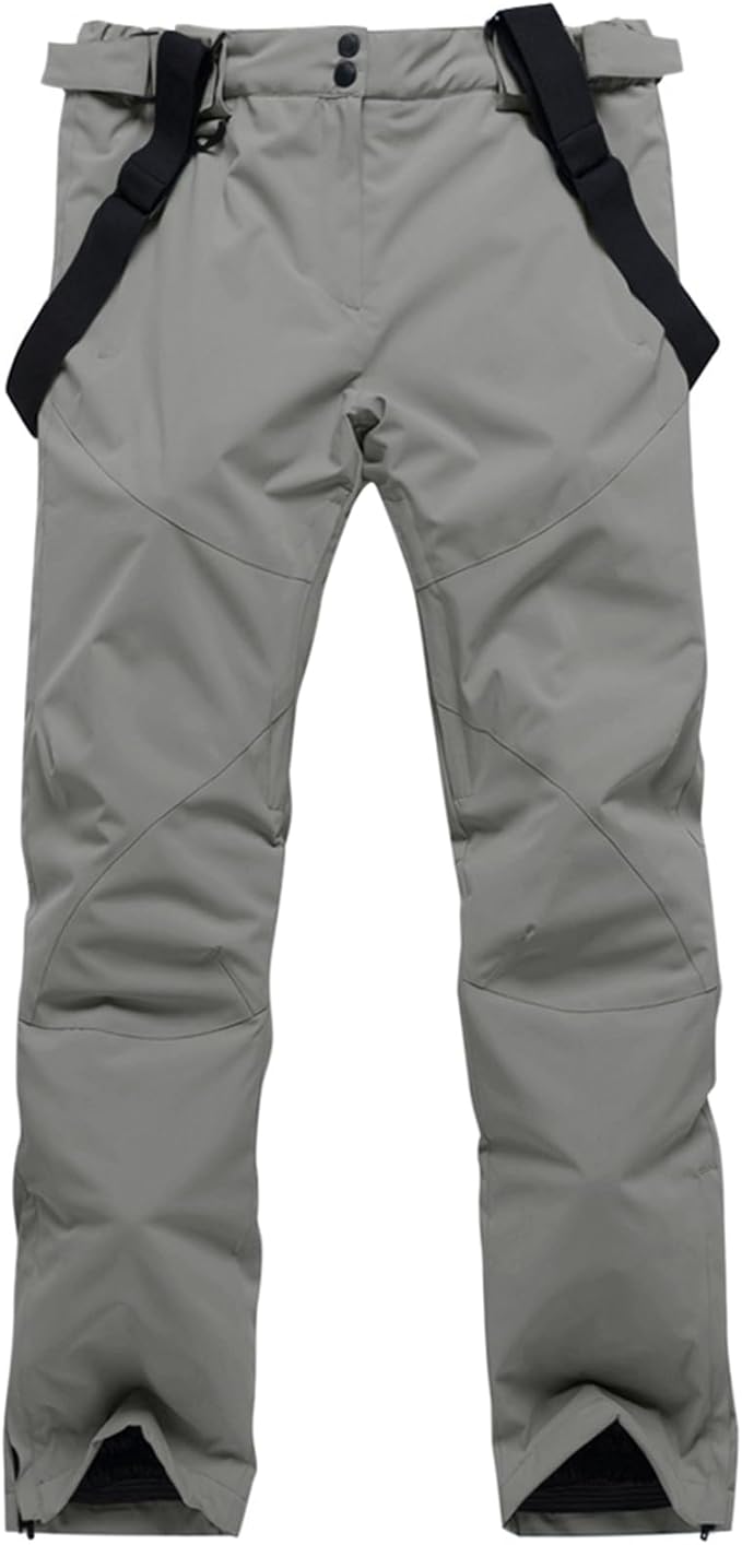 YEEFINE Men's Waterproof Snow Ski Pants Insulated Warm Winter Outdoor Snowboard Bibs with Suspenders