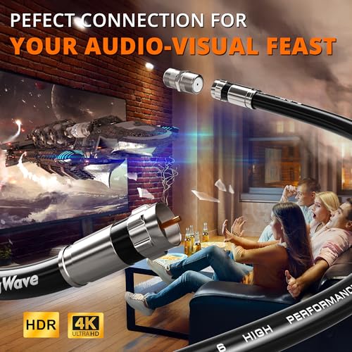 TranSigWave 40FT RG6 Coaxial Cable Extender - Black Coax Cable Cord
