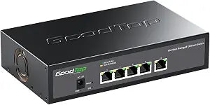 5-Port 10G Managed Switch, Powered by Noctua Silent Fan, Metal Housing