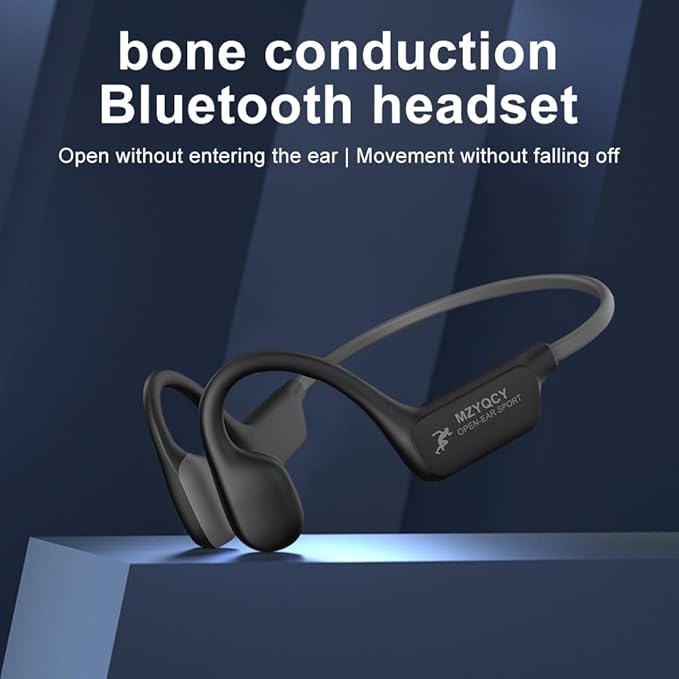 Bone Conduction Headphones,Open Ear Wireless Bluetooth 5.4 Headphones with Mic，IPX6 Waterproof Sport Bluetooth Headset，15H Playback， for Running，Cycling，Walking,Outdoor (Black)