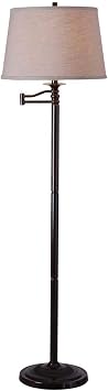 Kenroy Home Riverside Swing Arm Floor Lamp with Copper Bronze Finish, Classic Style, 59" Height, 24" Width, 18.625" Depth, Small