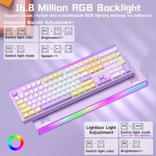 Aula H108 Wireless Silent Mechanical Keyboard with Number Pad Hot Swappable - Image 6
