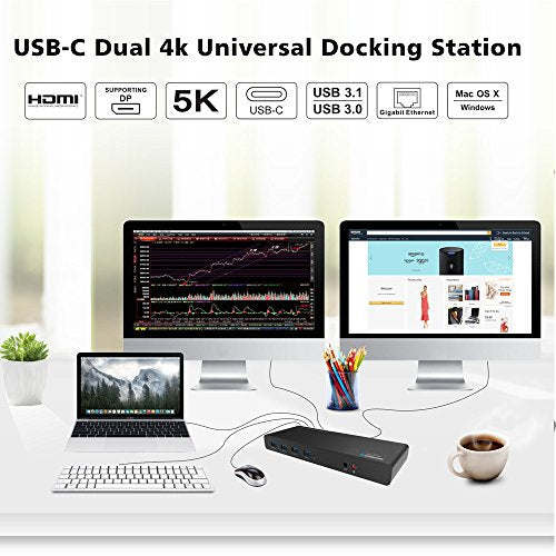 DisplayLink Universal Docking Station,WAVLINK 15-in-1 USB C Ultra 5K Dual 4K HD Multiple Display Dock with 2xHDMI/DP,Gigabit Ethernet,6xUSB 3.0,Type C,Audio,Mic,for New MacBook Neo,Windows,Mac - Image 5
