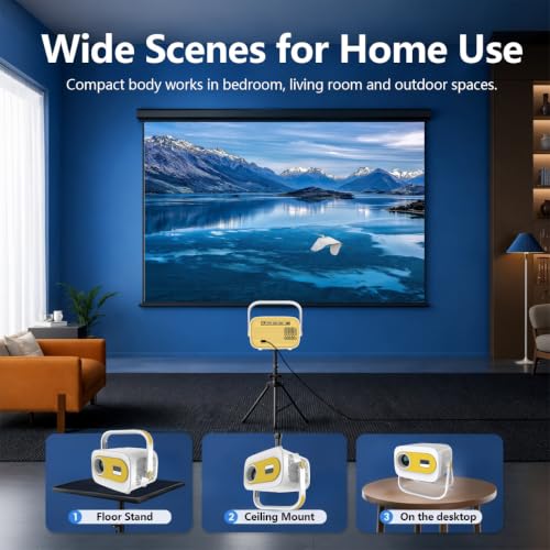 Mini Projector with 1080P Support 240 ANSI Lumens WiFi Bluetooth 5.2