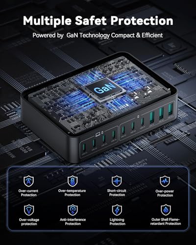 Rocoren 480W GaN 10‑Port Charging Station, PD 100W F | Charging & Powe - Image 5