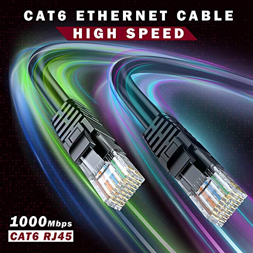 Maximm Cat6 Ethernet Cable 100 Ft, 10 Gbps 550 MHz, Snagless RJ45, Black