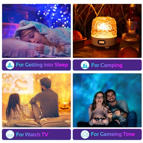Galaxy Projector Lamp, Ocean Wave Projector Light With Bluetooth Speaker, RGB Colors Changing With Remote Control, Water Wave Light Projector Cordless For Kids, Room Decor, Bedroom, Party, Gift