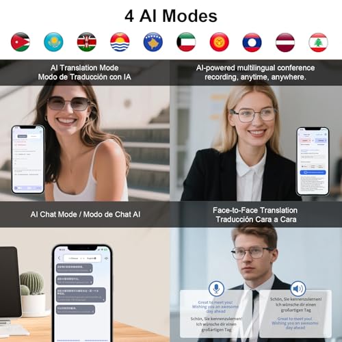 AI Translation Glasses with Bluetooth, 165+ Language | Audio Accessori - Image 8