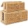 Posprica Cable Management Box with Lid, 2Pack Handwoven Real Water Hyacinth Cord Hider Organizer Boxes, 2 Side Open Slots Storage Box to Hide Cords Power Strip for Desk, Floor, Office