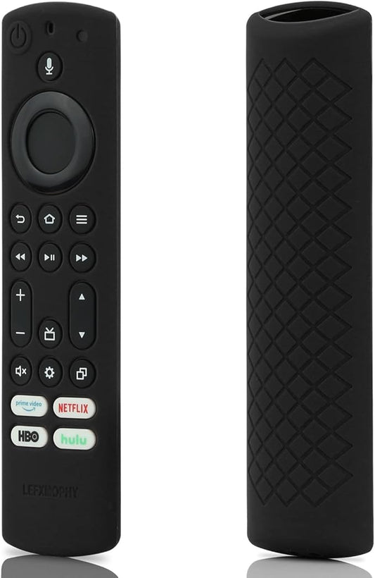 LEFXMOPHY Case Replacement for Insignia 2021 / Toshiba 2021 / Hisense 50-inch ULED U6 2022 Remote Case Black Silicone Protective Full Coverage Accessories with Lanyard