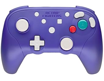 Retro Fighters BattlerGC Wireless Controller - Gamecube, Game Boy Player, Switch & PC Compatible (Blue/Purple)