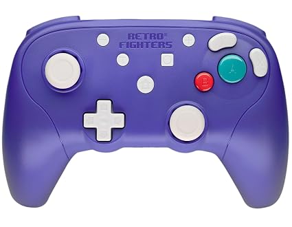 Retro Fighters BattlerGC Wireless Controller - Gamecube, Game Boy Player, Switch & PC Compatible (Blue/Purple)