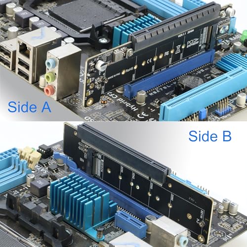 RIITOP Dual NVMe PCIe Adapter, PCIe 4.0 X16 to Dual NVMe and 1x More PCIe x16 (x8 Signal) Adapter for 22110/2280/2260/2242/2230 M.2 NVMe SSD (PCI-e Bifurcation Required)