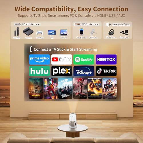 Mini Projector, Native 1080P Portable Projector with Carrying Case