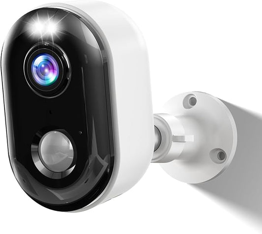 Security Cameras Wireless Outdoor, Battery Powered 2K Color Night Vision, WiFi Cameras for Home Security, AI Motion Detection,Spotlight Siren Alarm,IP66 Waterproof,2-Way Talk,SD/Cloud Storage