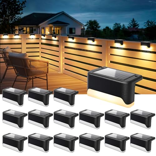 Solar Deck Lights 16-Pack — Warm White Outdoor Accent Lighting - Image 2