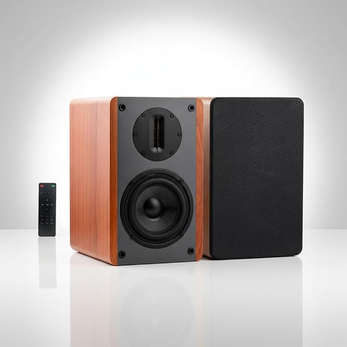 Bluetooth Bookshelf Speakers, 100W X 2 Powered TV Speakers with 5.25 Inch Woofer, Turntable Speakers for TV and PC Speaker with Optical/AUX/RCA/HDMI Input Used Ribbon Tweeter Speaker